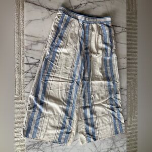 Banana republic Striped Blue and White Wide-Leg Pants